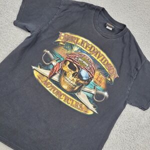 Harley Davidson T-Shirt Skull Pirate‎ Swords Orlando Florida Motorcycle Biker M